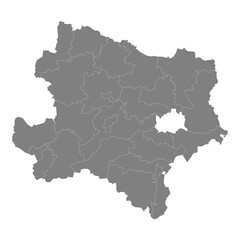 High Quality map of Lower Austria is a state of Austria, with borders of the counties