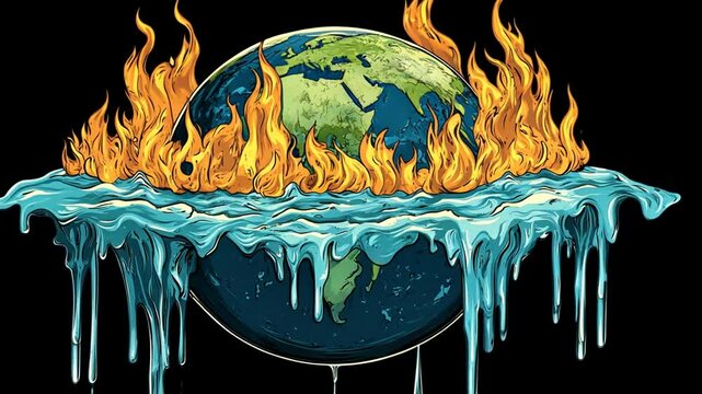 Fiery Earth: A Visual Representation of the Escalating Global Warming Crisis