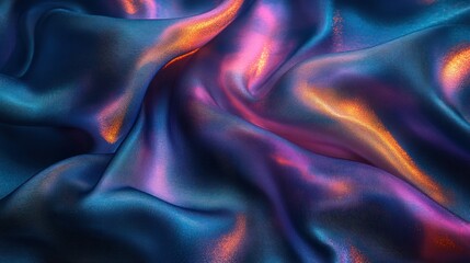 Obraz premium Fluid, iridescent silk fabric drapes in vibrant hues