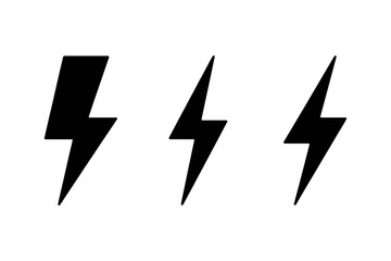 Black lightning bolt vector illustration isolated