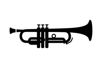 Naklejka premium Trumpet musical instrument silhouette vector image