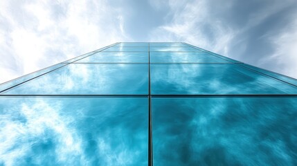 Obraz premium Azure ascent reflective geometric architecture innovative design