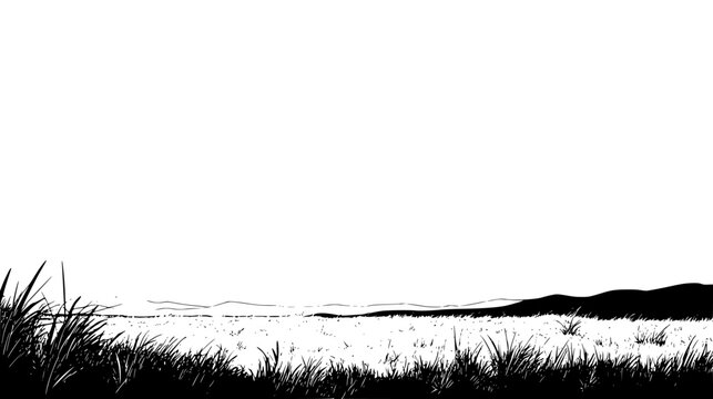 Flat Land Meeting Wide Sky, vector graphic