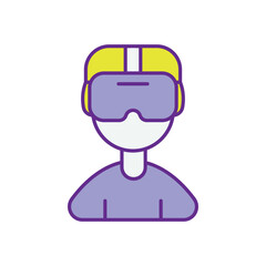 Virtual Reality vector icons stock illustration