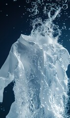 White Shirt in Water with Bubbles, Getting Clean..