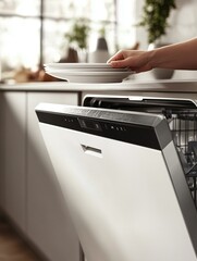 Dishwasher Close-Up, Modern Kitchen Appliance..