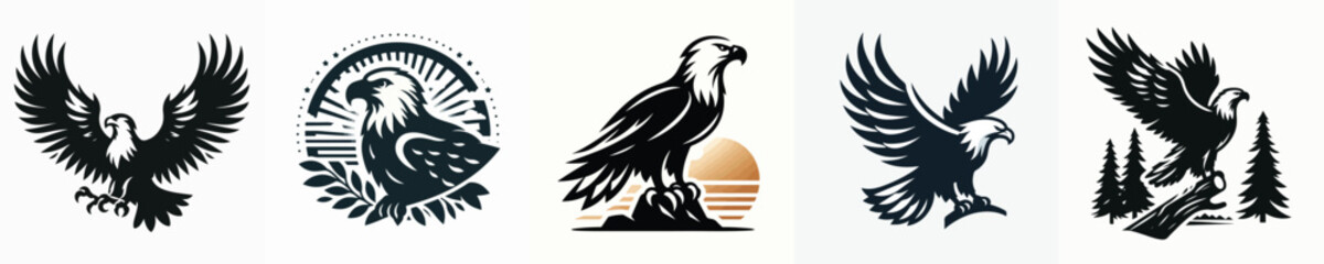 vector silhouette of an eagle