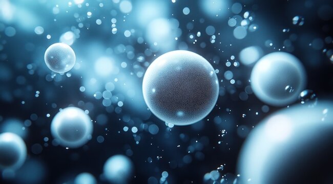 Abstract digital illustration of spheres in motion.