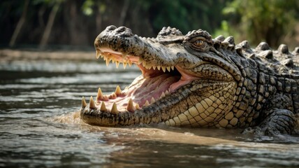 Obraz premium crocodile in the water