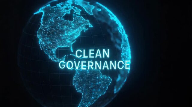 Clean governance concept highlights urgent need to stop corruption for better future with ethical leadership, global management, and transparency