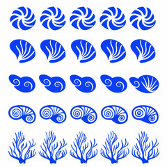 Outline flower set for artistic designs