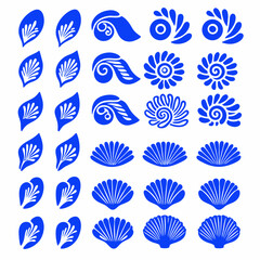 Outline flower set for artistic designs