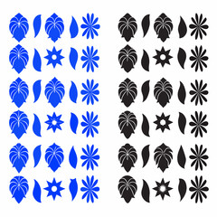 Outline flower set for artistic designs