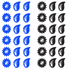 Outline flower set for artistic designs