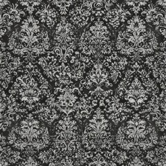 Intricate black & white damask pattern, elegant seamless wallpaper design , decor, vintage