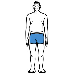 アンダーウェアを着用した男性