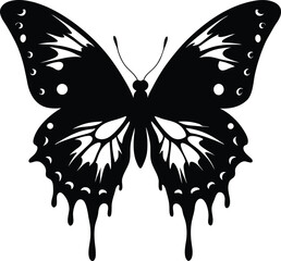 Butterfly silhouette isolated on white background