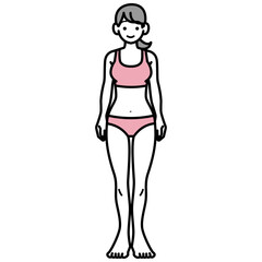 アンダーウェアを着用した女性