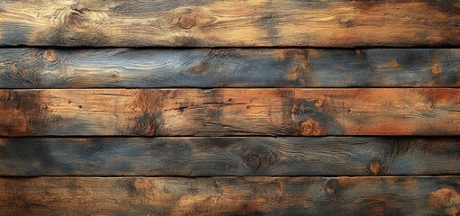 Rustic Wooden Planks Background Texture: Dark Brown and Gray Weathered Wood