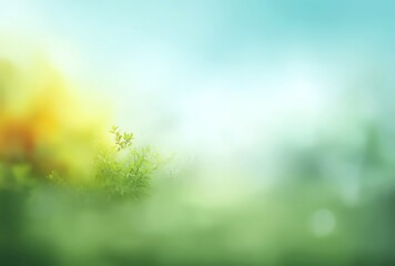 Obraz premium Serene Spring Landscape Green Nature Background Fresh Foliage Sunlight