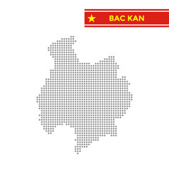 Dotted map of Bac Kan Province in Vietnam