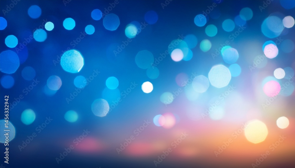 Wall mural abstract blue color background with colorful bokeh empty gradient color for product display