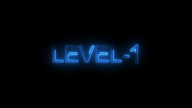 animated  level 1 icon animation. motion graphic perfect for social media content. black background 4k video.