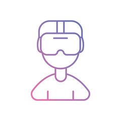 Virtual Reality vector icons stock illustration