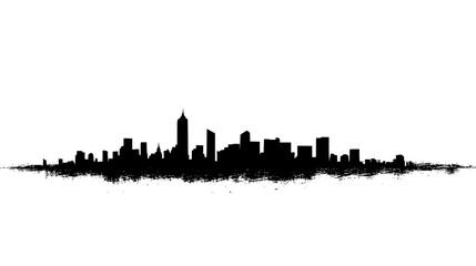 Naklejka premium Simple Skyline Over Calm Horizon, vector illustration art