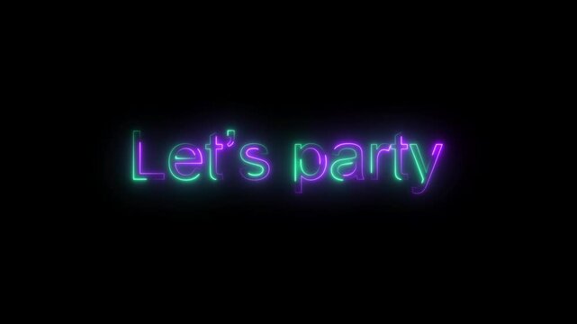 animated lets party icon motion graphic perfect for social media content. black background 4k video.
