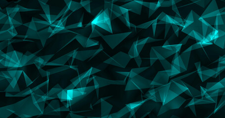 Abstract Low-polygon triangle, Geometric Surface pattern. Connecting lines. Modern background motion design