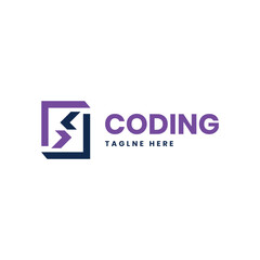 Coding modern minimal creative logo design concept abstract creative 