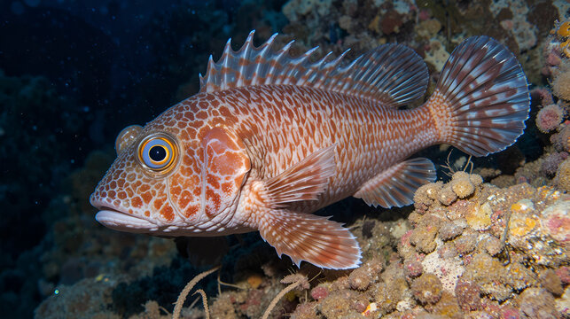 Smooth trunkfish (Lactophrys triqueter) portrait, Grand Cayman, Cayman Islands, Caribbean Sea.