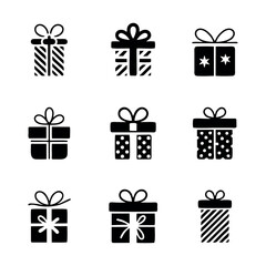 
A colorful and festive gift box icon with a ribbon, perfect for birthday-themed designs and celebration graphics.