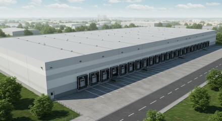 blank billboard on top of a company building