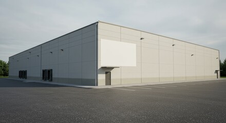 blank billboard on top of a company building