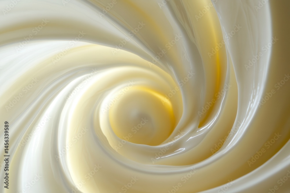 Aufkleber swirl of cream: a luxurious vortex of light ivory cream, spiraling into a silky-smooth center of dre