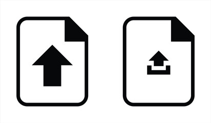 Upload File Icon.  Document and Upward Arrow Illustrations
