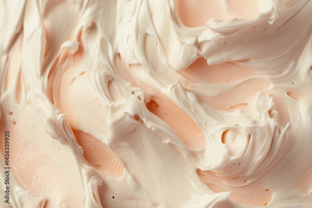 Poster abstract depiction of thick cream swirl, capturing textures and colors of light peach. ideal for bac