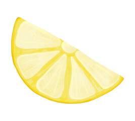 Lemon slice watercolor. Ingredient for lemonade drink or food. Hand drawn element for design isolated on white background..
