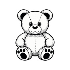 A cute and fluffy teddy bear sitting on a soft surface, perfect for children’s bedrooms, gifts, and romantic occasions. This adorable stuffed toy symbolizes love, warmth, and childhood memories.