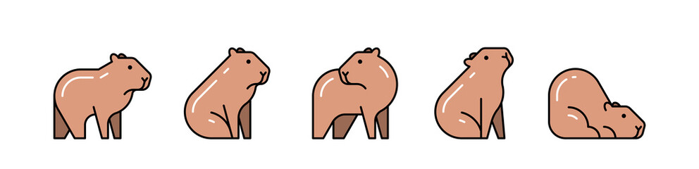 Capybara Logo. Icon design. Template elements