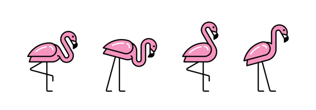 Flamingo Logo. Icon design. Template elements
