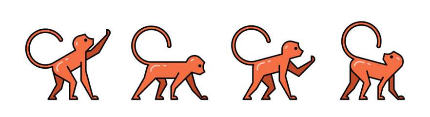 Monkey Logo. Icon design. Template elements