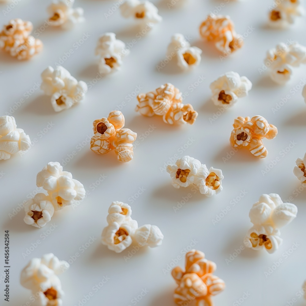 Aufkleber Popcorn pattern: A visually appealing arrangement of popcorn, ideal for backgrounds or design projects related to snacks.