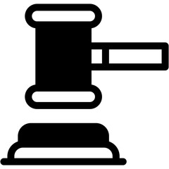 Vector Icon auction, judge, Verdict, hammer, Bid