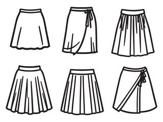Skirt Set line art icon illustration for fashion design