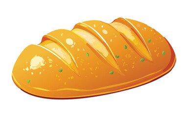 ciabatta bread glossy effect - vector illustration