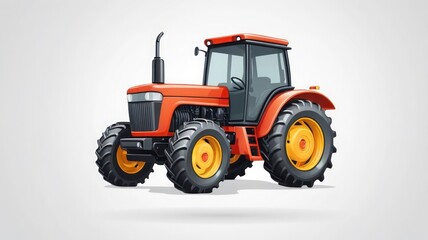 Obraz premium red tractor isolated on white