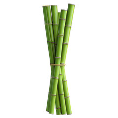 Fototapeta premium A vibrant bundle of bamboo stalks, representing tranquility and natural elegance. These bamboo stalks are a vivid green color